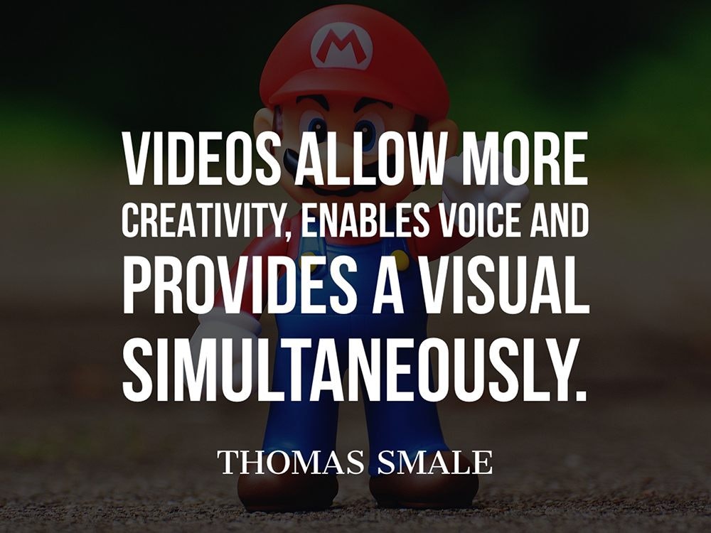 视频可以提供更多的创造力，支持声音，同时提供视觉效果。