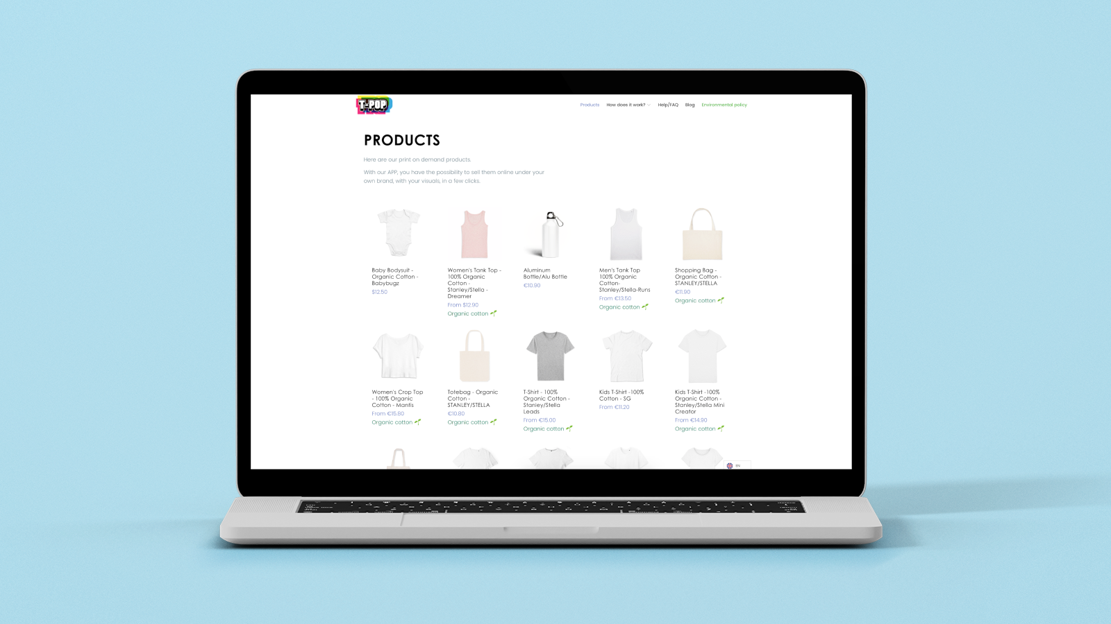 按需印刷Dropshipping: T-Pop