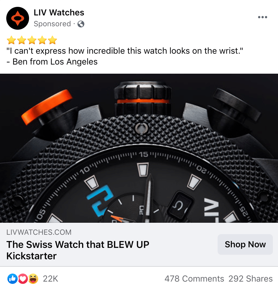 examples of ecommerce facebook ads