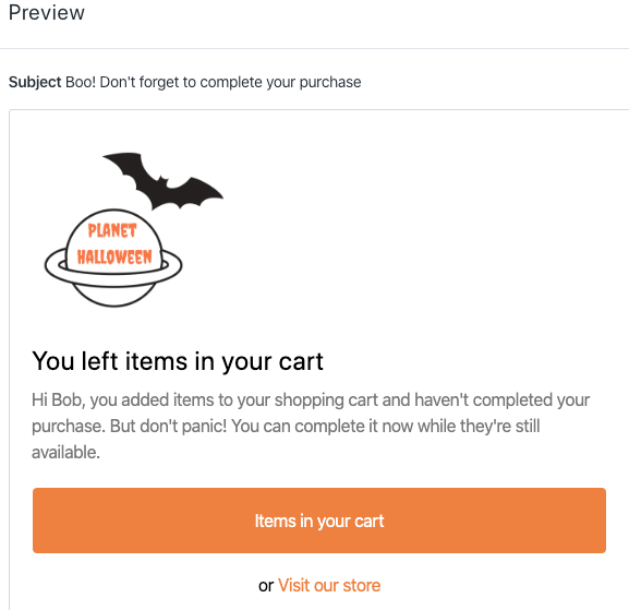 废弃购物车电子邮件