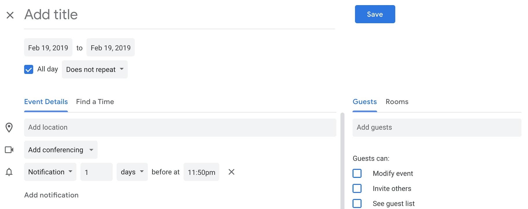 如何隐藏客人名单在谷歌日历