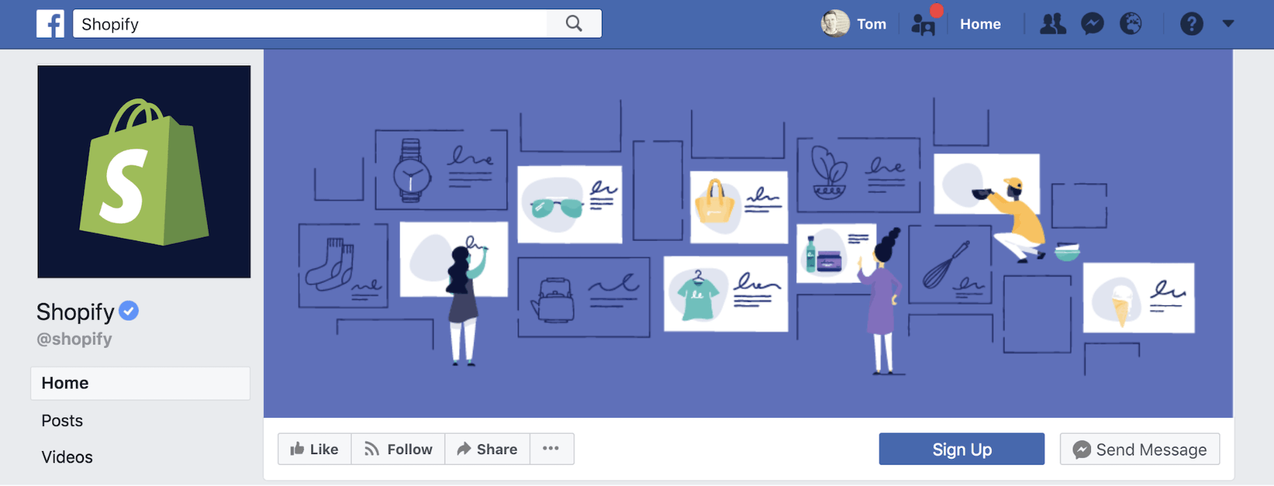 Facebook商业页面Shopify