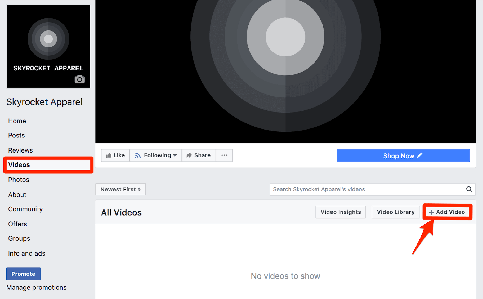 Facebook商业页面添加视频