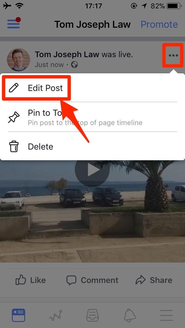 编辑Facebook直播视频