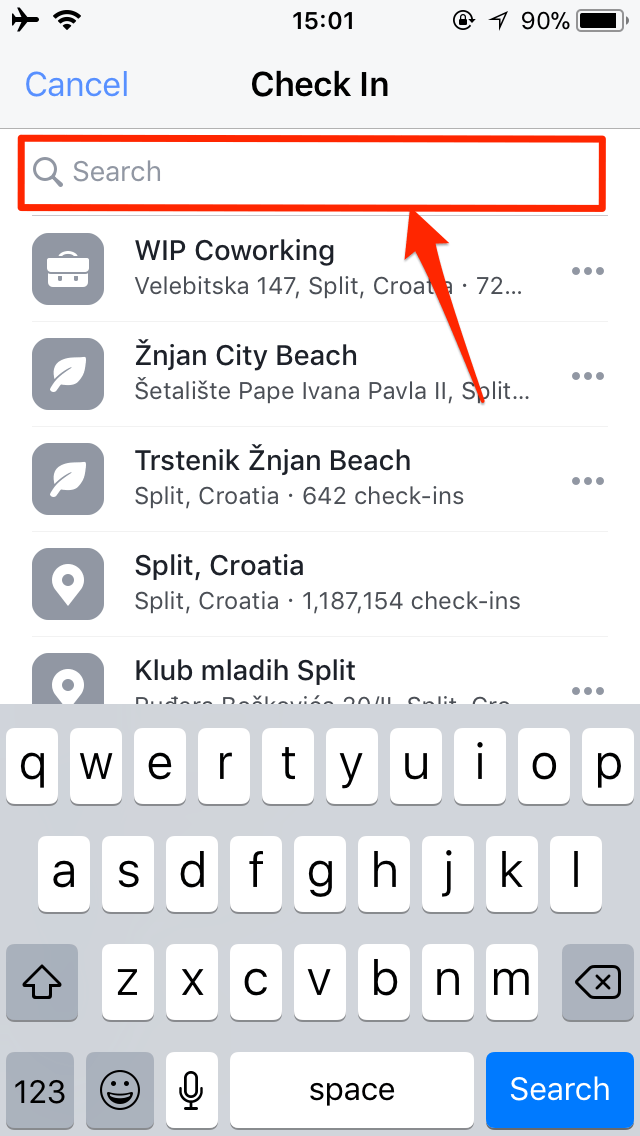 地点Facebook直播视频