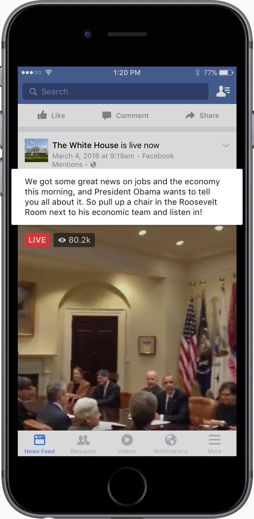 Facebook直播视频