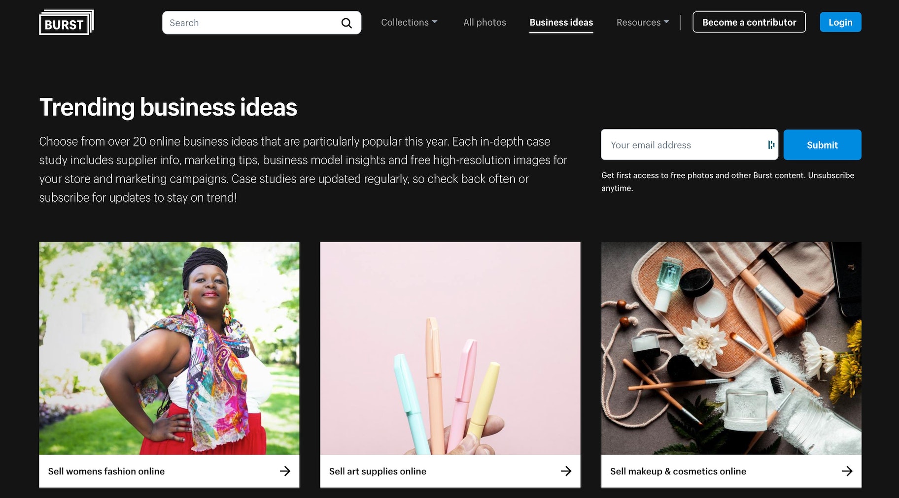 最好的图片库存网站:Burst Shopify