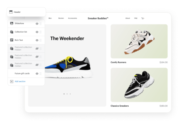 主要销售渠道:Shopify