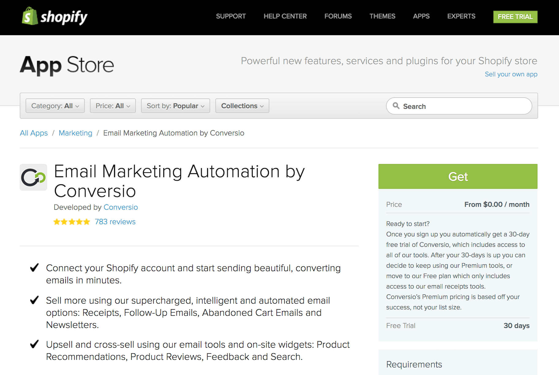 Conversio Shopify应用程序