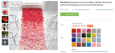 在婚礼领域最好的产品创意之一是这些丝绸玫瑰花瓣