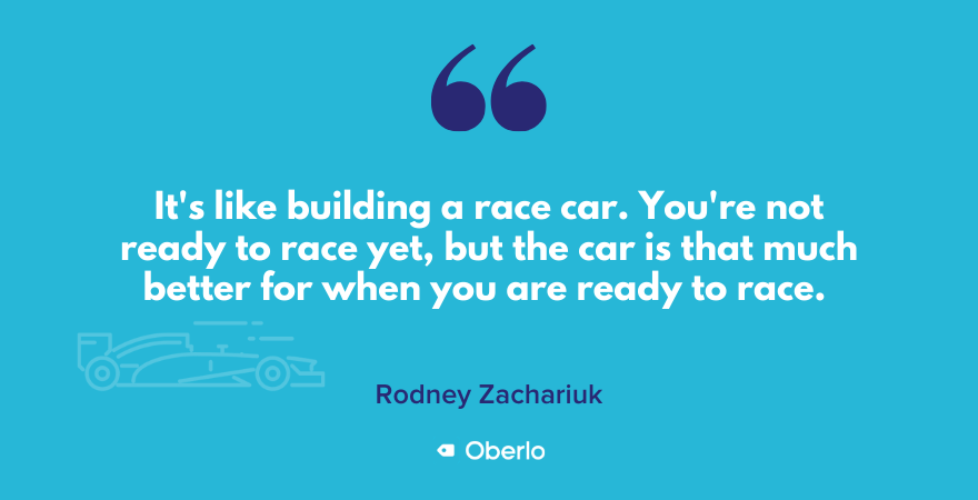 罗德尼将在这段时间内创业比作制造一辆赛车