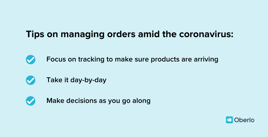 Chris provides tips on how to manage orders during the coronavirus