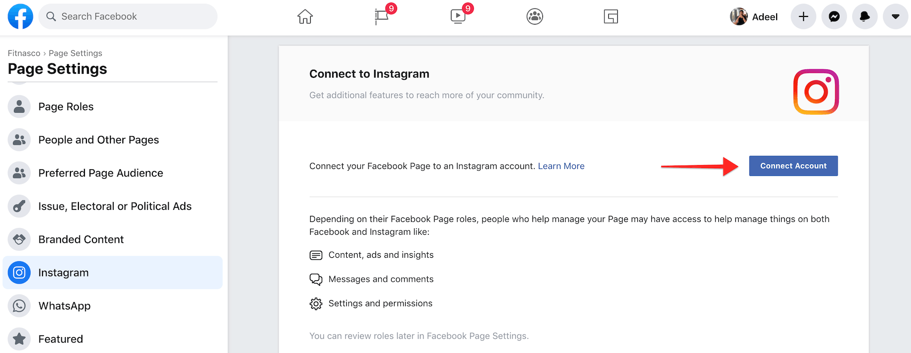 Facebook广告经理Instagram广告