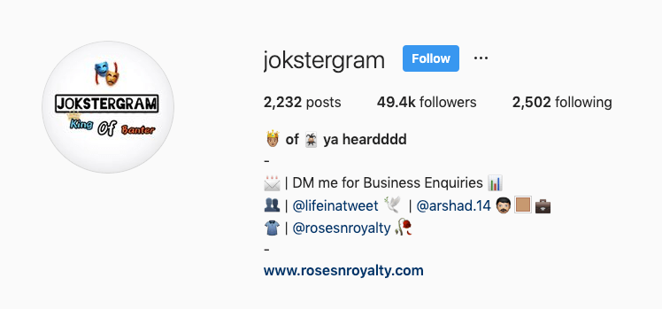 Jokstergram Instagram帐户