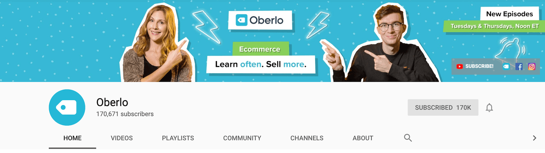 Oberlo YouTube个人资料图片