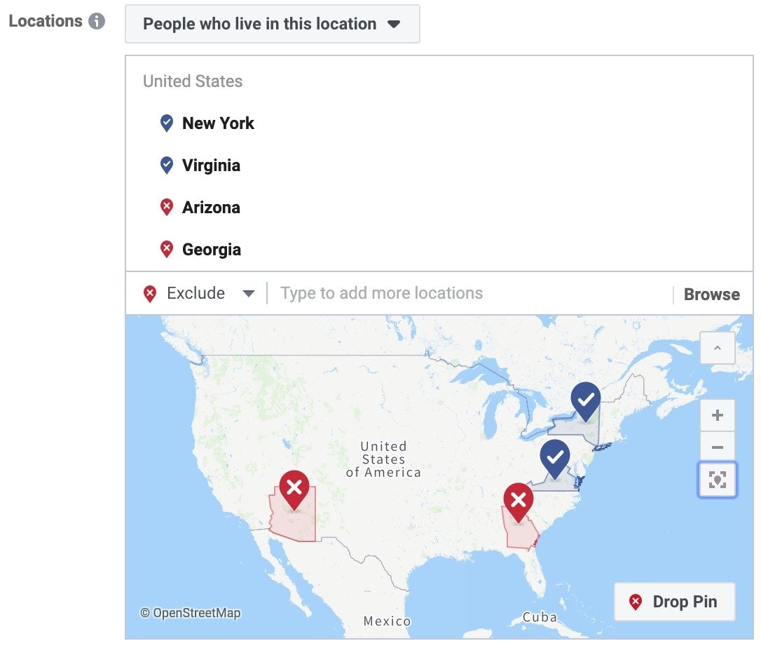 Facebook广告地理定位