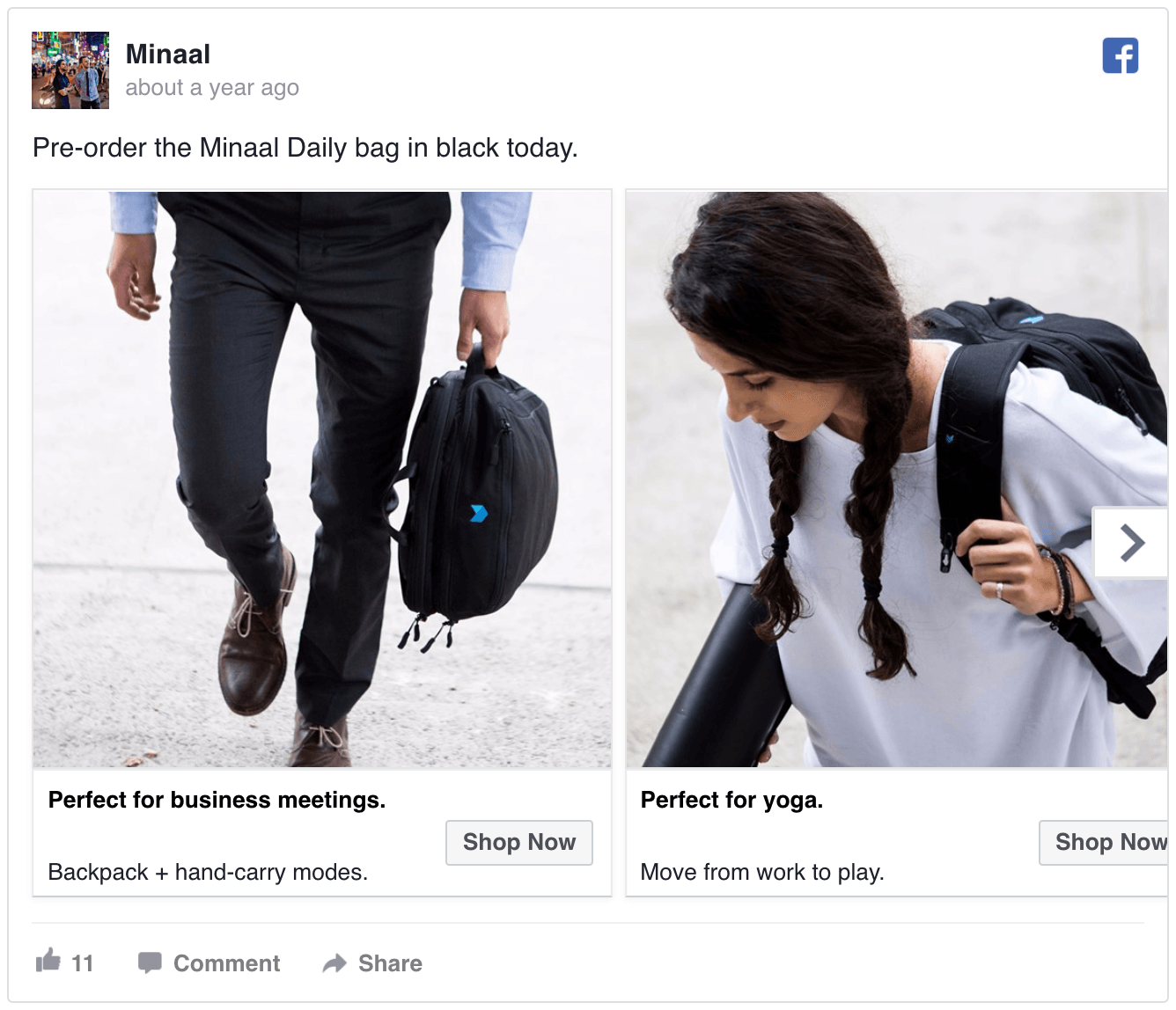 Minaal Facebook广告