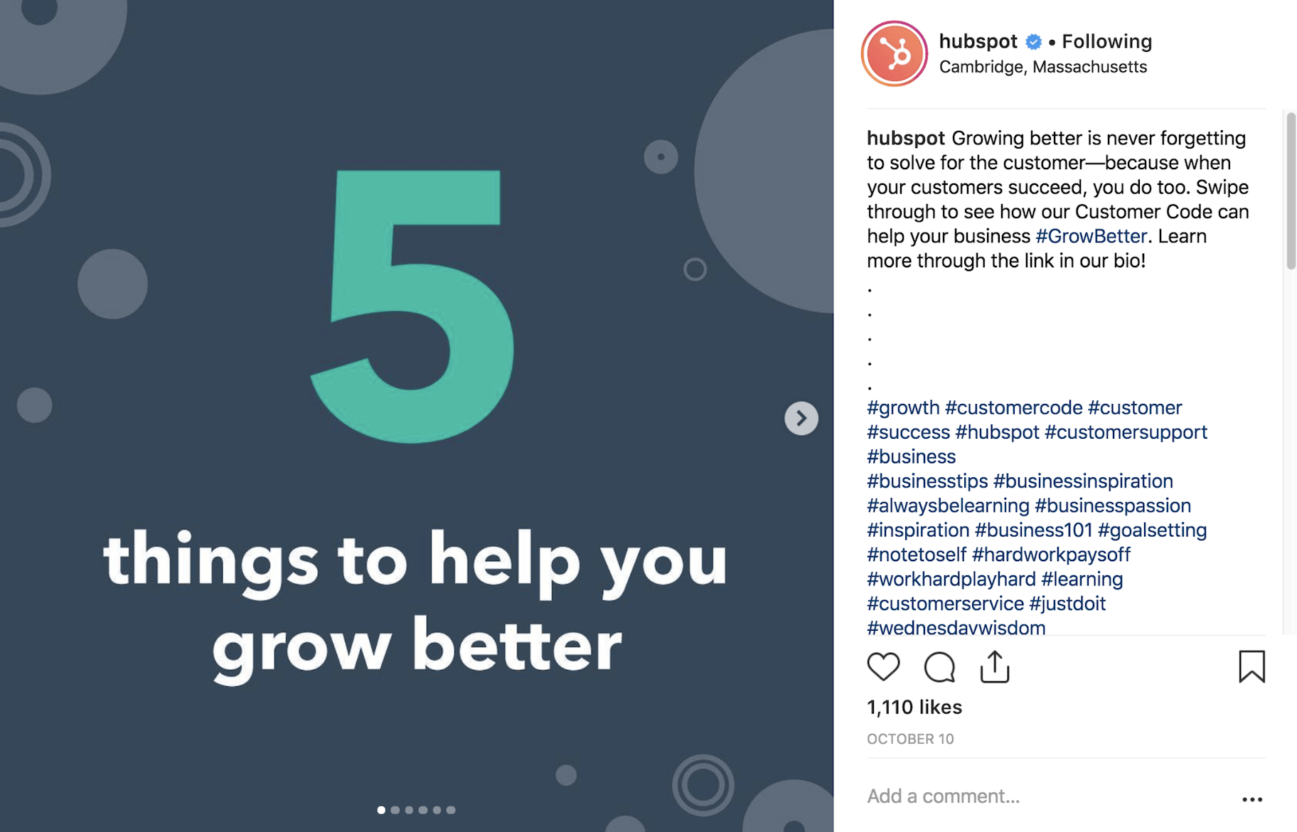 Hubspot的Instagram发布