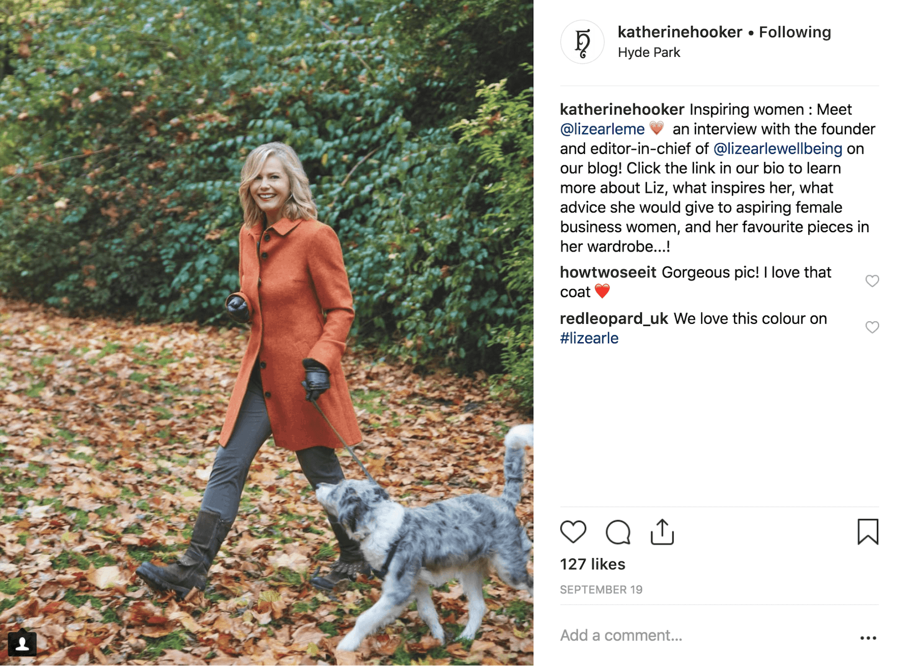凯瑟琳·胡克的Instagram帖子