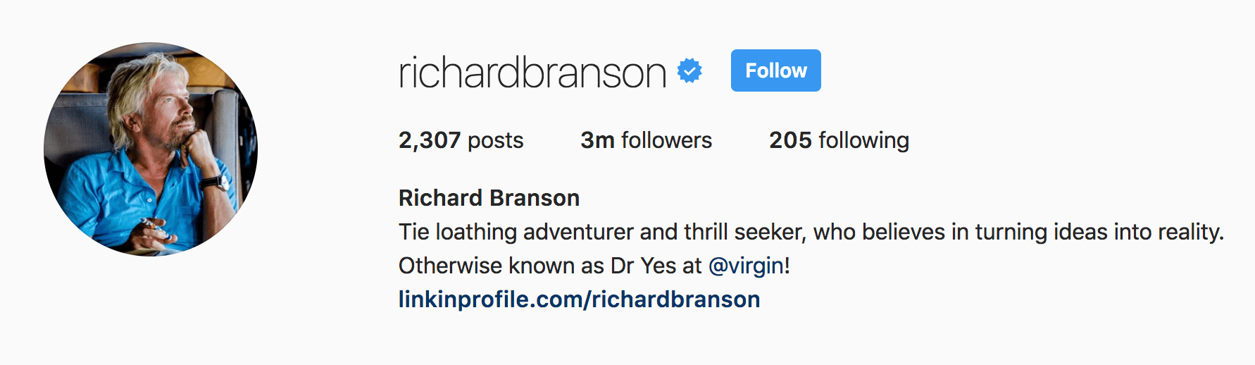 理查德·布兰森instagram个人简历