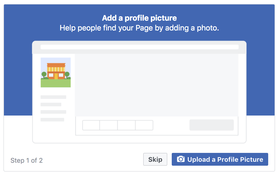 Facebook商业页面上传头像
