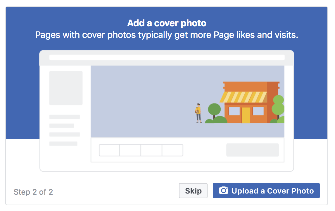 Facebook商业页面添加封面照片