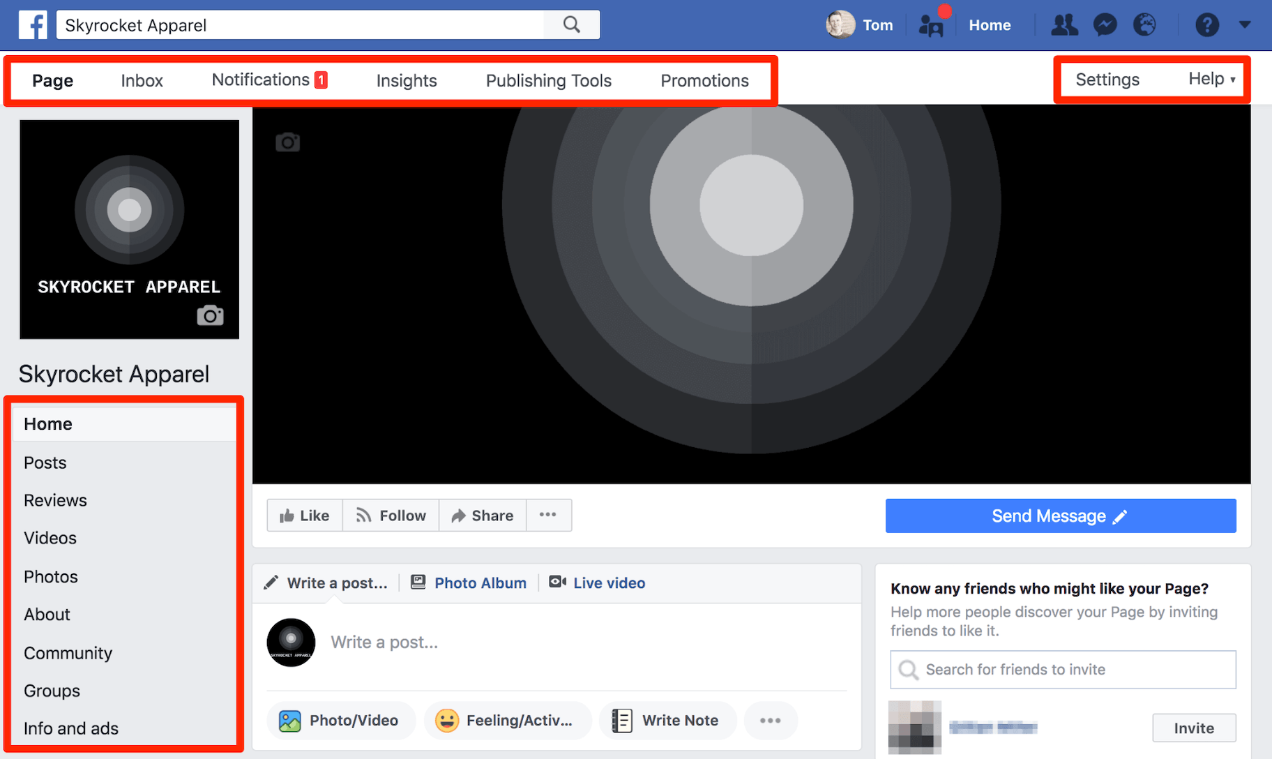 Facebook商业页面仪表盘