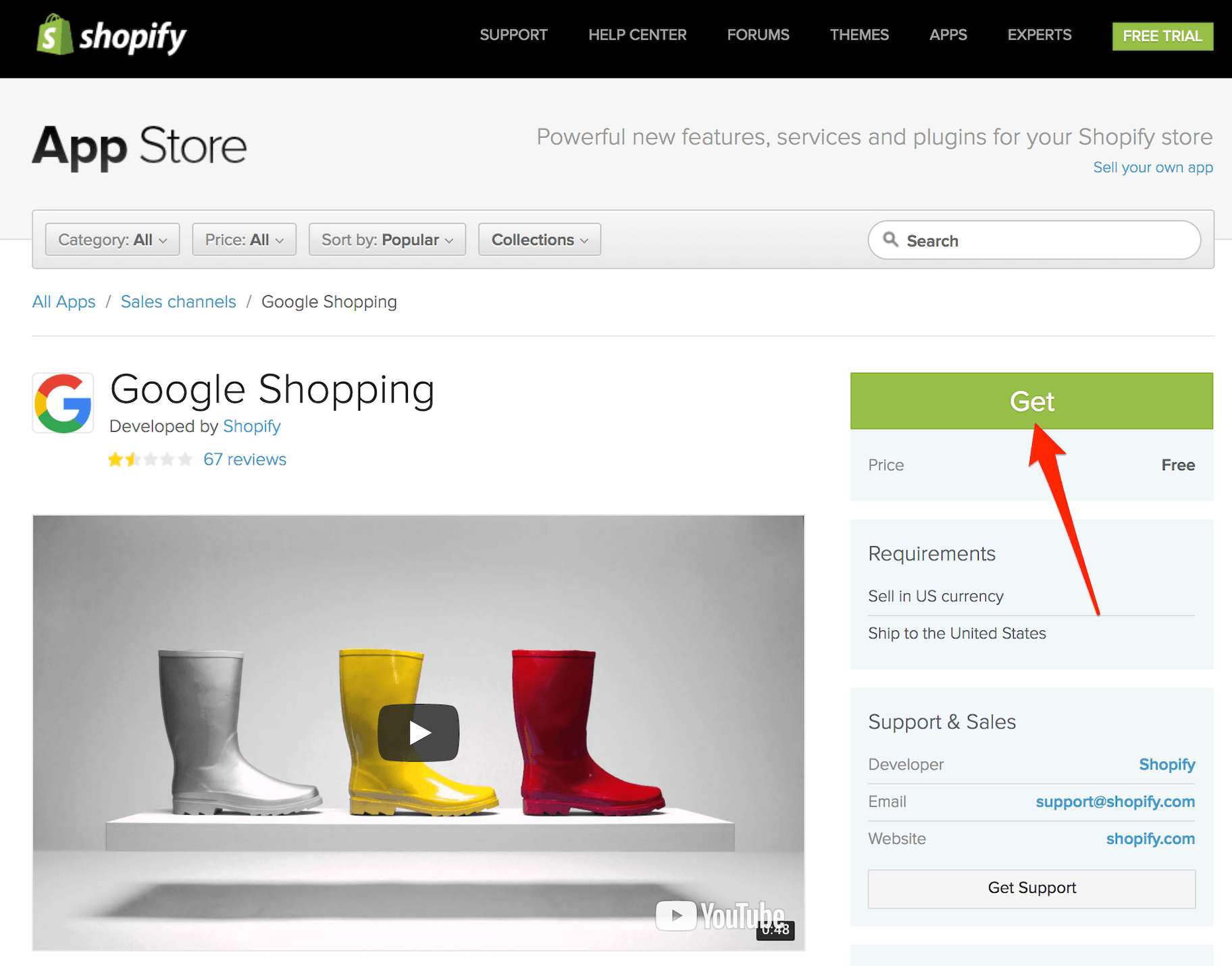 Shopify谷歌购物App