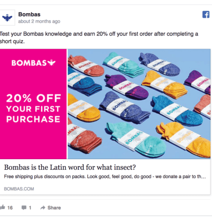 Bombas Facebook广告设计
