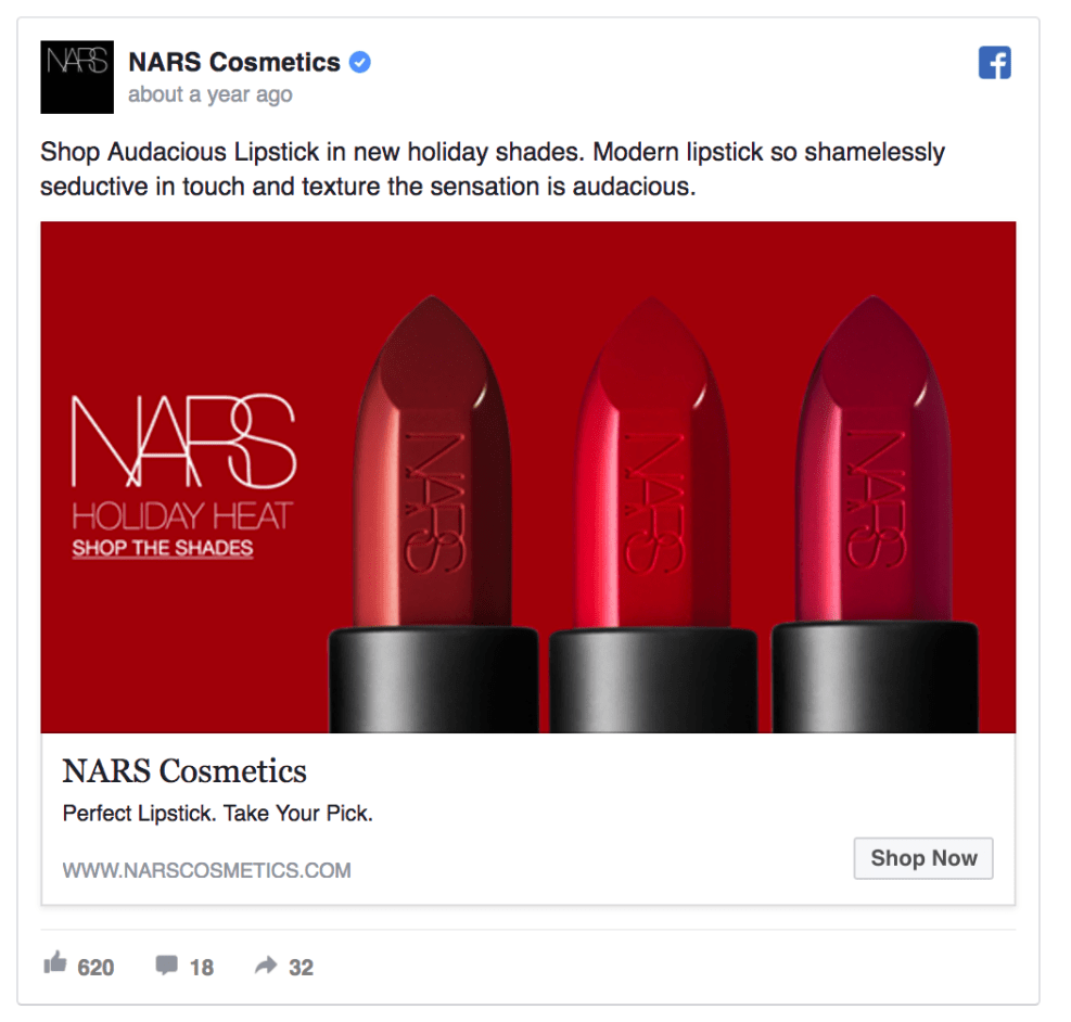 Nars Cosmetics Facebook广告设计