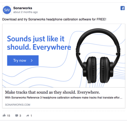 Sonarworks Facebook广告设计