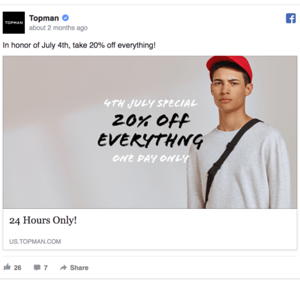 Topman Facebook广告设计
