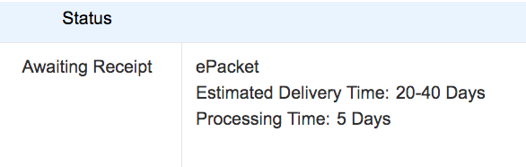 ePacket交付状态更新