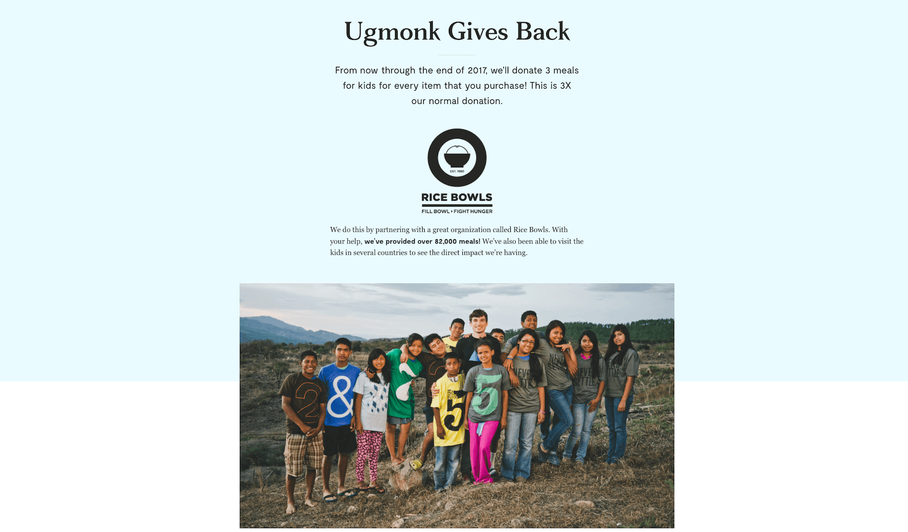 Ugmonk与“饭碗”的慈善工作