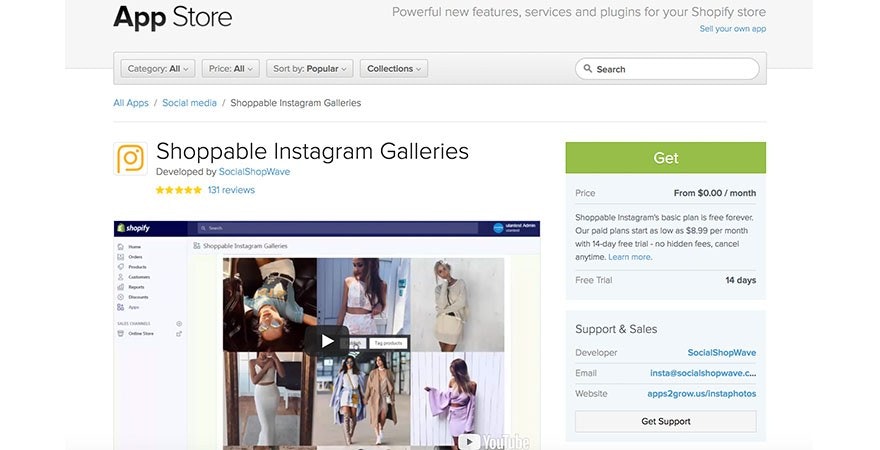 Instagram -可购物的Instagram画廊