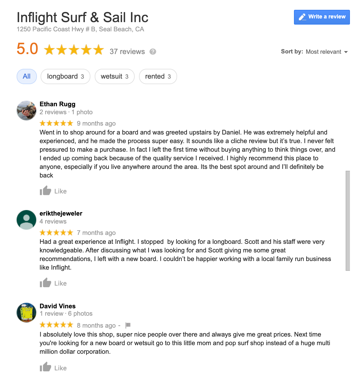 帮助小企业:空中冲浪商店评论