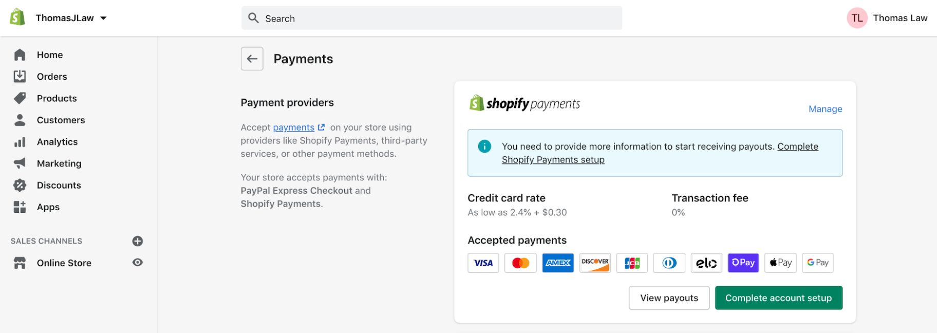 Shopify初学者教程:支付