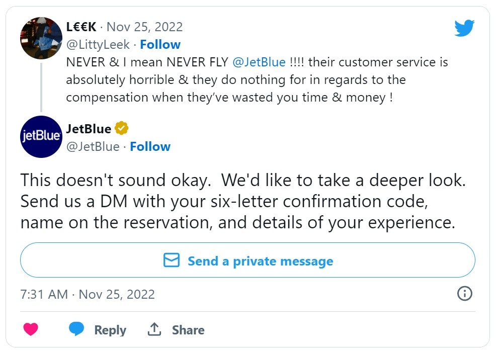 Twitter社区管理:JetBlue